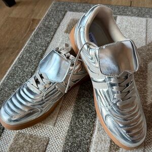 Metallic Silver Sneakers